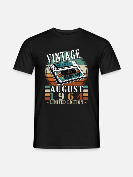 August 1964 August Geburtstag 1964 August - Männer T-Shirt - Schwarz