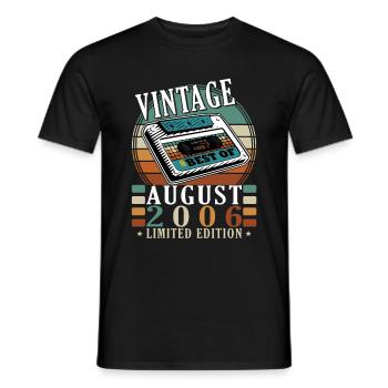 Août 2006 Août anniversaire 2006 Août - T-shirt homme - noir - Devant - AI Model Male 178 light (178cm)