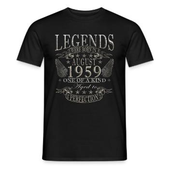 Août 1959 Août Anniversaire 1959 Août - T-shirt homme - noir - Devant - AI Model Male 178 light (178cm)