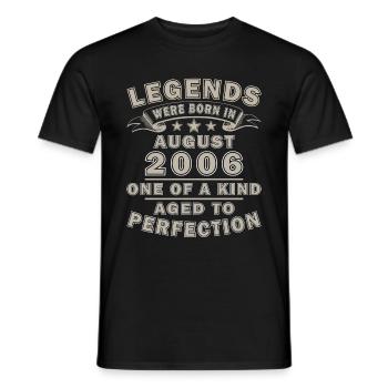 18ème anniversaire Original Août 2006 Millésime 2006 - T-shirt homme - noir - Devant - AI Model Male 178 light (178cm)
