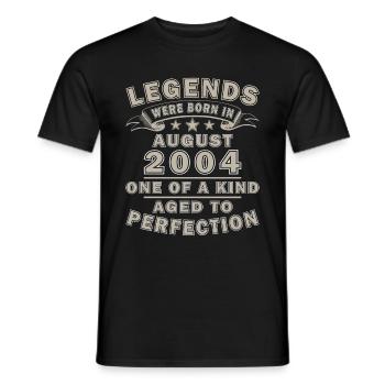 20ème Anniversaire Original Août 2004 Millésime 2004 - T-shirt homme - noir - Devant - AI Model Male 178 light (178cm)