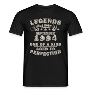 30th birthday 1994 Legendary since September 1994 - Men's T-Shirt - black - Front - AI Model Male 178 light (178cm)