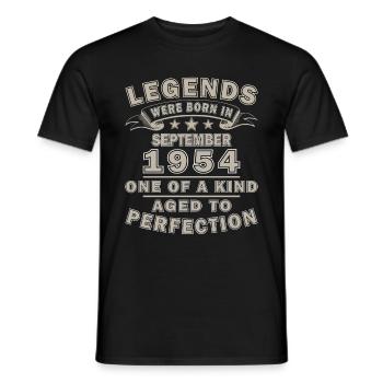 September 1954 Gift built September 1954 - Men's T-Shirt - black - Front - AI Model Male 178 light (178cm)