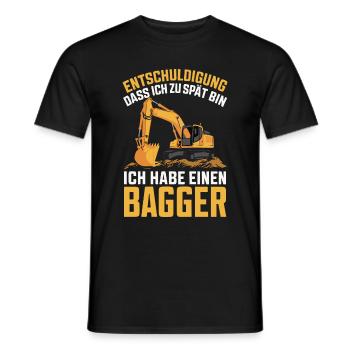 Excavator Driver Construction Worker Construction Site Construction Machine - Men's T-Shirt - black - Front - AI Model Male 178 light (178cm)
