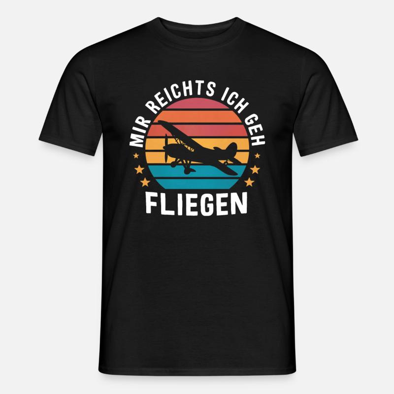 Pilot Piloten Flugzeug Fliegen Luftfahrt - Männer T-Shirt - Schwarz