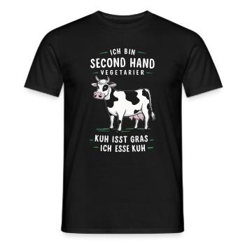 Végétarien Végétalien Bien-être animal Droits des animaux Veggie - T-shirt homme - noir - Devant - AI Model Male 178 light (178cm)