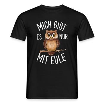 oiseau de nuit hibou hibou oiseau - T-shirt homme - noir - Devant - AI Model Male 178 light (178cm)