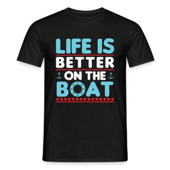 Saison de navigation et d’attente de la saison de navigation - T-shirt homme - noir - Devant - AI Model Male 178 light (178cm)