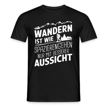Hiking Hikers Hike Mountains Forest - Men's T-Shirt - black - Front - AI Model Male 178 light (178cm)