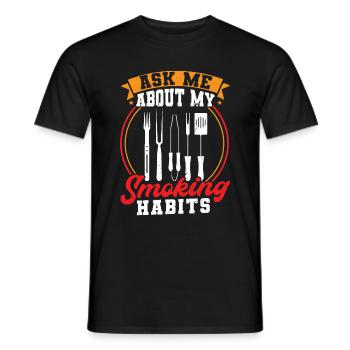 Grillmeister Geschenk Männer Spruch Smoker smoke - Männer T-Shirt - Schwarz - Vorne - AI Model Male 178 light (178cm)
