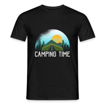 Campen Zelten Zelt Natur Geschenk - Männer T-Shirt - Schwarz - Vorne - AI Model Male 178 light (178cm)