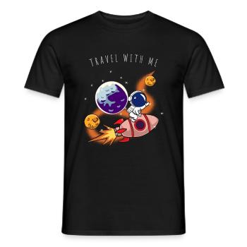 Astronaute Enfant Univers Tous - T-shirt homme - noir - Devant - AI Model Male 178 light (178cm)