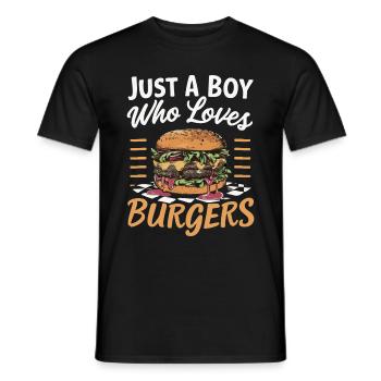 Burger Fast Food Hamburger Cheesburger Burgers - Männer T-Shirt - Schwarz - Vorne - AI Model Male 178 light (178cm)