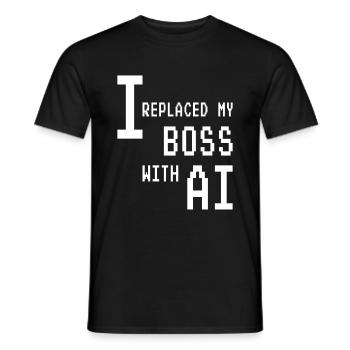 AI Artificial Intelligence Funny Nerd Saying - Men's T-Shirt - black - Front - AI Model Male 178 light (178cm)