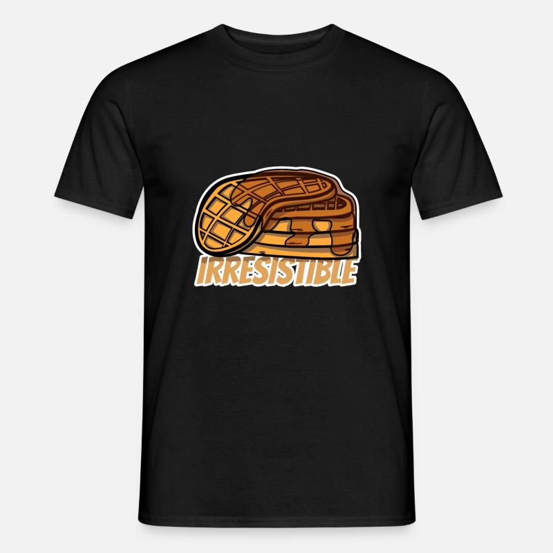 Waffel mit Sirup - Männer T-Shirt - Schwarz