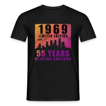 Hergestellt im Jahr 1969 55 Jahre Original - Männer T-Shirt - Schwarz - Vorne - AI Model Male 178 light (178cm)