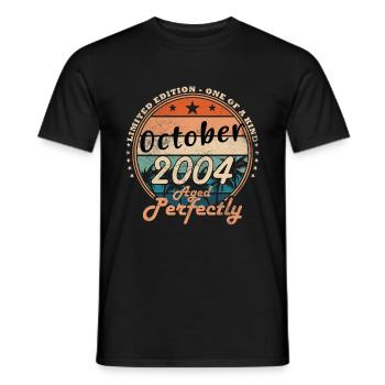 Birthday October 2004 Original | October 2004 - Men's T-Shirt - black - Front - AI Model Male 178 light (178cm)
