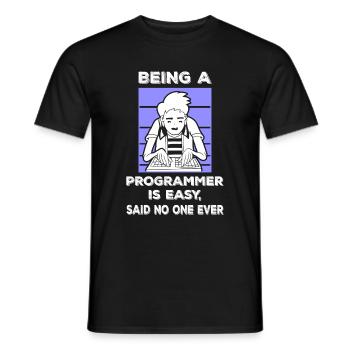 Programmierer Informatiker Freundin Geschenk Nerd - Männer T-Shirt - Schwarz - Vorne - AI Model Male 178 light (178cm)
