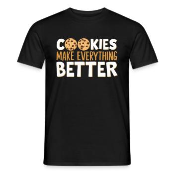 Cookies Biscuits Biscuits Biscuits Chocolat - T-shirt homme - noir - Devant - AI Model Male 178 light (178cm)