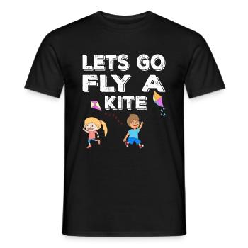 Stunt Kite Flying Kite Steering Mat - Men's T-Shirt - black - Front - AI Model Male 178 light (178cm)
