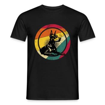 Hund Dobermann - Männer T-Shirt - Schwarz - Vorne - AI Model Male 178 light (178cm)