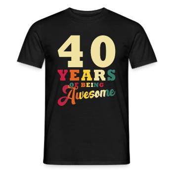 40 ans de 40e anniversaire - T-shirt homme - noir - Devant - AI Model Male 178 light (178cm)