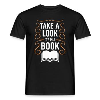 Bücher Buch lesen Bücherei Bibliothek Bücherwurm - Männer T-Shirt - Schwarz - Vorne - AI Model Male 178 light (178cm)