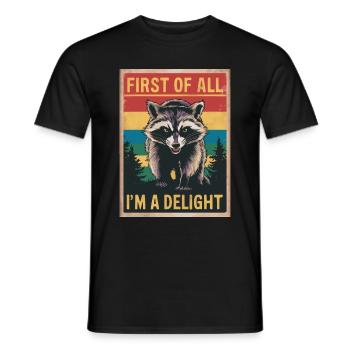 Raton laveur - T-shirt homme - noir - Devant - AI Model Male 178 light (178cm)