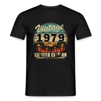 1979 Anniversary Gift Vintage 1979 Vintage 1979 - Men's T-Shirt - black - Front - AI Model Male 178 light (178cm)