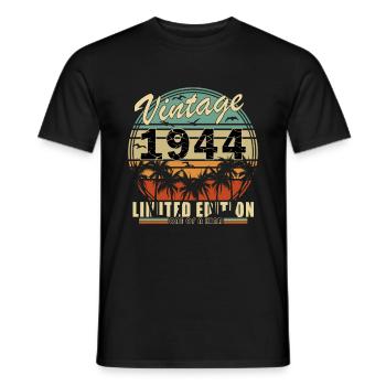 1944 Cadeau Anniversaire Vintage 1944 Millésime 1944 - T-shirt homme - noir - Devant - AI Model Male 178 light (178cm)