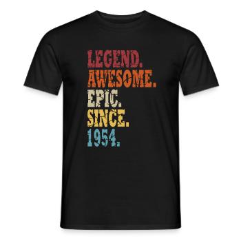 Legend 1954 Birthday legendary since 1954 - Men's T-Shirt - black - Front - AI Model Male 178 light (178cm)