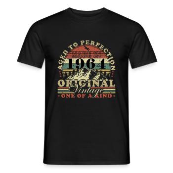 Made in 1964 Vintage Retro 60 Years - Men's T-Shirt - black - Front - AI Model Male 178 light (178cm)