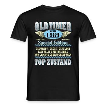 35E ANNIVERSAIRE DE CLASSIC CARS 1989 - T-shirt homme - noir - Devant - AI Model Male 178 light (178cm)