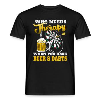 Ich Brauche Keine Therapie Ich Brauche Nur Darten - Männer T-Shirt - Schwarz - Vorne - AI Model Male 178 light (178cm)