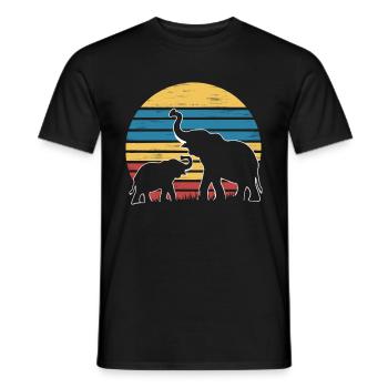 Elefant Tier Elefanten Zoo - Männer T-Shirt - Schwarz - Vorne - AI Model Male 178 light (178cm)