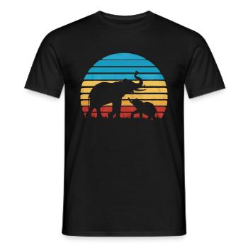 Elefant Tier Elefanten Zoo - Männer T-Shirt - Schwarz - Vorne - AI Model Male 178 light (178cm)