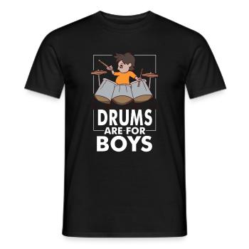 Schlagzeug Drums Tambour de batterie - T-shirt homme - noir - Devant - AI Model Male 178 light (178cm)
