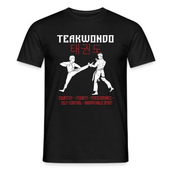 Taekwondo Martial Arts Saying Funny - Men's T-Shirt - black - Front - AI Model Male 178 light (178cm)