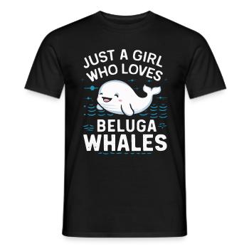 Beluga Whale Ocean Belugas Whales - Men's T-Shirt - black - Front - AI Model Male 178 light (178cm)