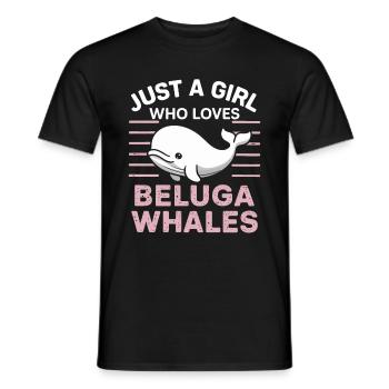 Beluga Whale Ocean Belugas Whales - Men's T-Shirt - black - Front - AI Model Male 178 light (178cm)