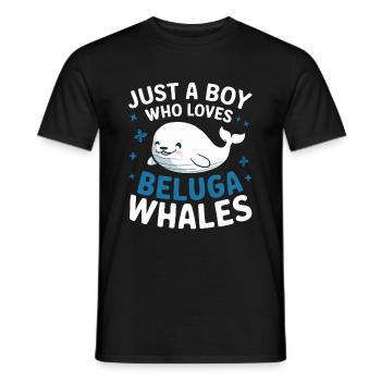 Beluga Whale Ocean Belugas Whales - Men's T-Shirt - black - Front - AI Model Male 178 light (178cm)