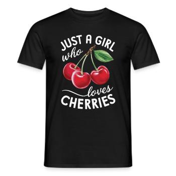 Kirsche Kirschen Früchte Essen - Männer T-Shirt - Schwarz - Vorne - AI Model Male 178 light (178cm)