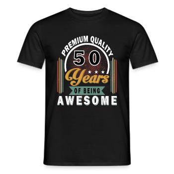 50e anniversaire 50e anniversaire Dicton - T-shirt homme - noir - Devant - AI Model Male 178 light (178cm)
