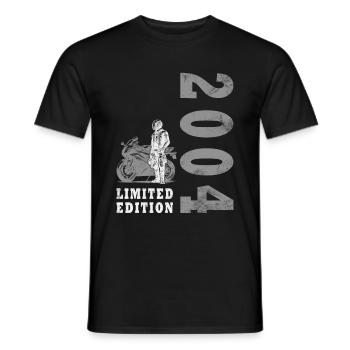 Rétro 2004 Moto Motard Moto Anniversaire 2004 - T-shirt homme - noir - Devant - AI Model Male 178 light (178cm)