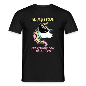 Superheld Supercorn Einhörner Held Spruch - Männer T-Shirt - Schwarz - Vorne - AI Model Male 178 light (178cm)