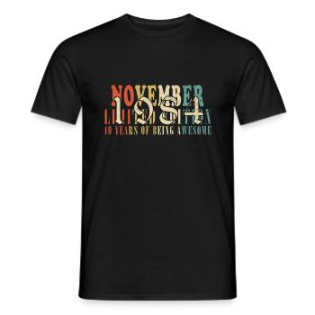 Born November 1984 Anniversary November 1984 - Men's T-Shirt - black - Front - AI Model Male 178 light (178cm)