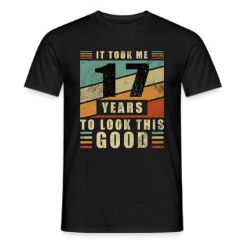 17 ans Idée cadeau Humour Anniversaire - T-shirt homme - noir - Devant - AI Model Male 178 light (178cm)