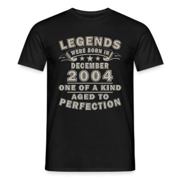 Décembre 2004 Anniversaire Décembre 2004 Cadeau - T-shirt homme - noir - Devant - AI Model Male 178 light (178cm)
