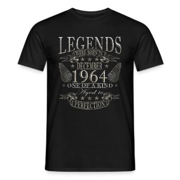 Décembre 1964 Jubilé 1964 Légendes Décembre - T-shirt homme - noir - Devant - AI Model Male 178 light (178cm)