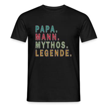 Vater Papa Mythos Vatertag - Männer T-Shirt - Schwarz - Vorne - AI Model Male 178 light (178cm)